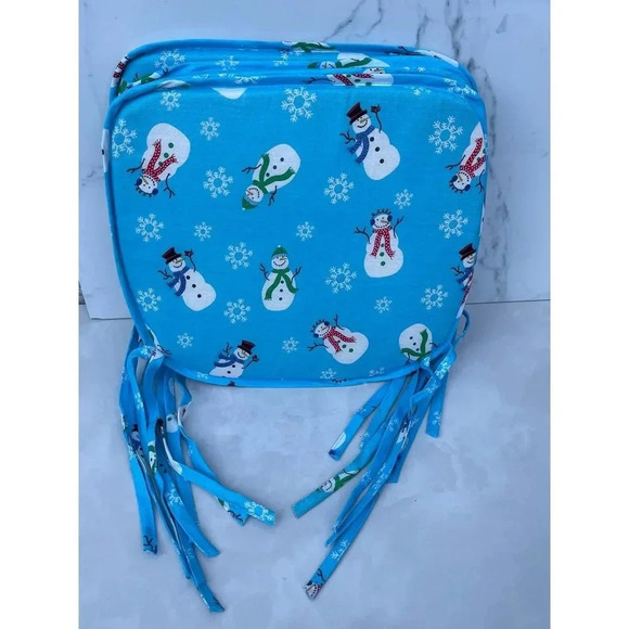 Chair Folded Pillows Kids Adjustable Drawstring Christmas Prints Blue Sz 13x14 - Picture 2 of 10
